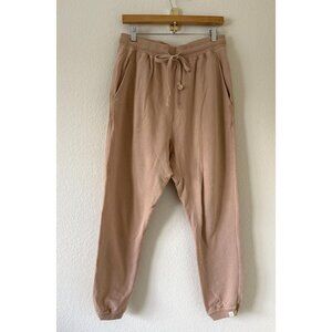 Tkees Women's The Jogger Cotton Sweat Pants In Tan Size Medium Athleisure